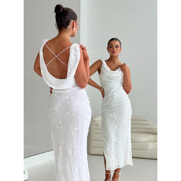 Princess Polly Dresses & Skirts - PRINCESS POLLY | White Cowl Neck Maxi Dress US 0